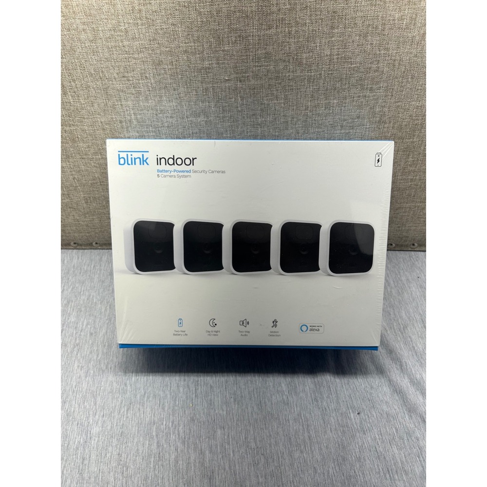 Blink Indoor 5 Camera System Batt. Powered HD Security Wireless White B086DKV1N2